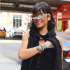 Rihanna Style Polarized Slim Mirror Shield Celebrity Sunglasses