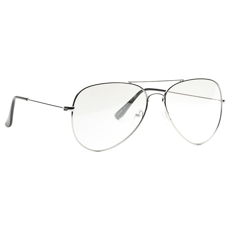 Classic 58mm Lightly Tinted Clear Aviator Glasses