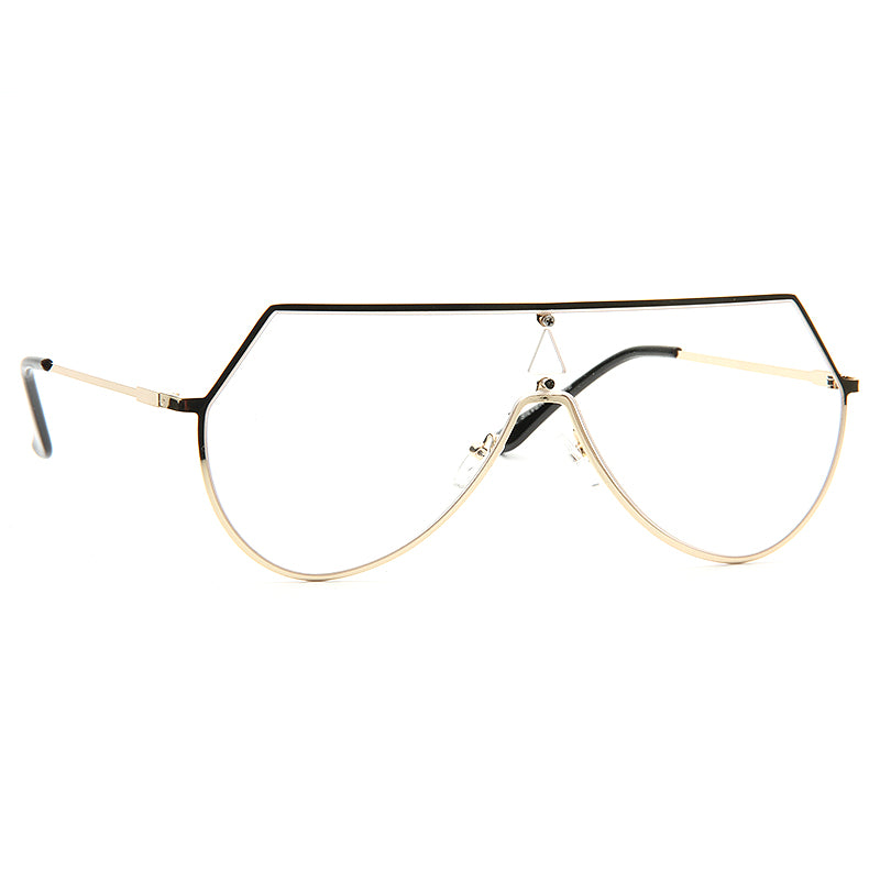 Eyeline Designer Inspired Angled Flat Top Clear Glasses