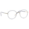 Higgins Thin Round Metal Flat Lens Clear Glasses