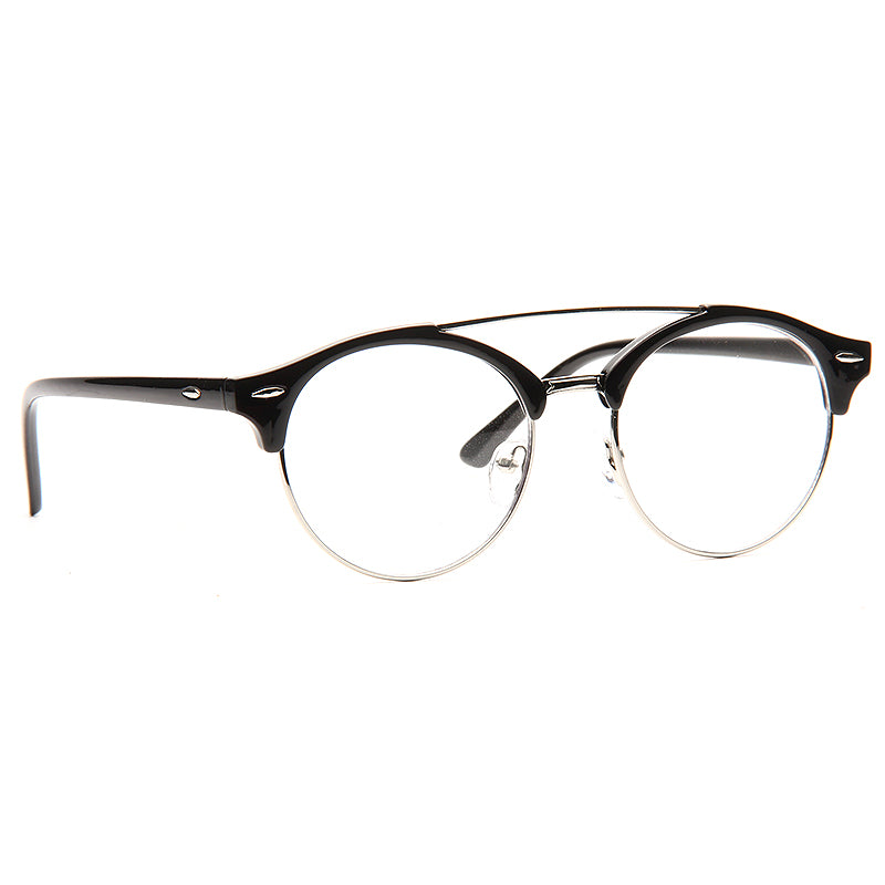 Nixon Unisex Round Metal Clear Half-Frame Glasses