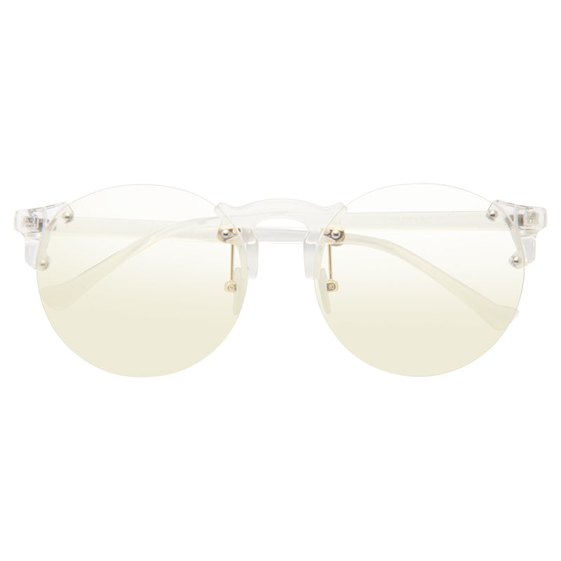 Winston Unisex Rimless Lightly Tinted Round Sunglasses