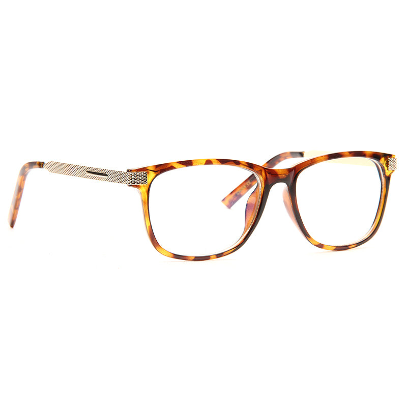 Salvo Slim Metal Accent Clear Horn Rimmed Glasses