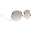 Flutter Oversized Rimless Low Temple Gradient Sunglasses