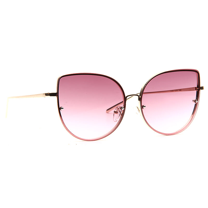 Lexi Designer Inspired Metal Flat Lens Cat Eye Sunglasses