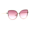 Lexi Designer Inspired Metal Flat Lens Cat Eye Sunglasses