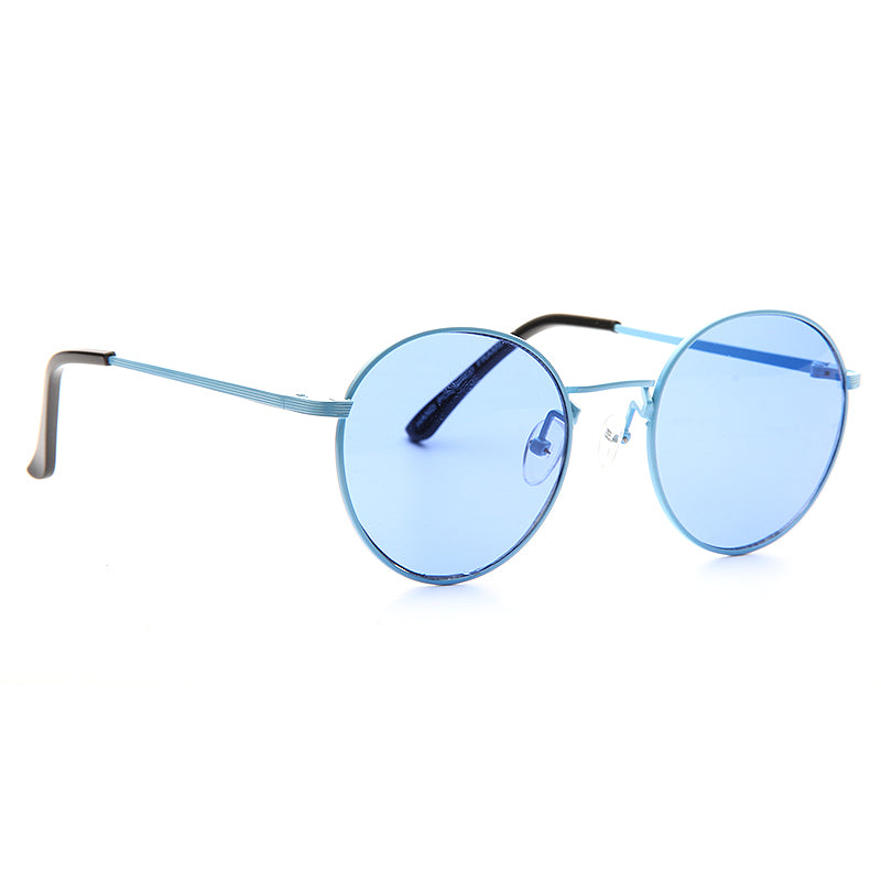 Miley Cyrus Style Color Tinted Metal Round Celebrity Sunglasses