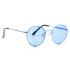 Miley Cyrus Style Color Tinted Metal Round Celebrity Sunglasses