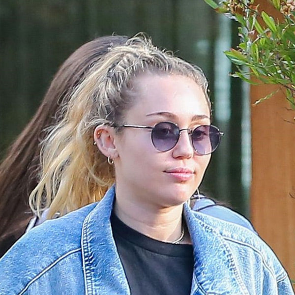 Miley Cyrus Style Color Tinted Metal Round Celebrity Sunglasses