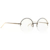 Coral Rimless Flat Lens Metal Round Clear Glasses