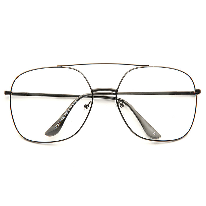 Diaz Oversized Metal Clear Aviator Glasses