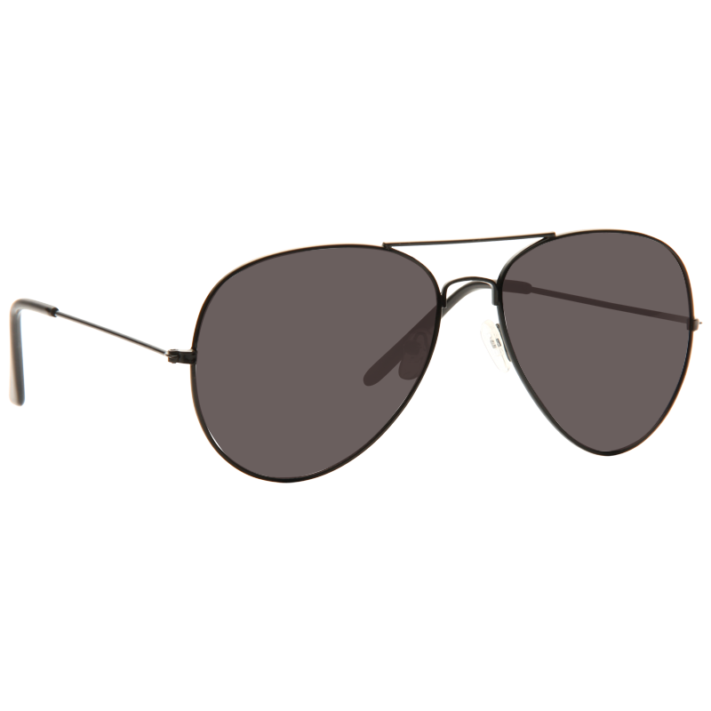 Classic 58mm Solid Super Dark Aviator Sunglasses