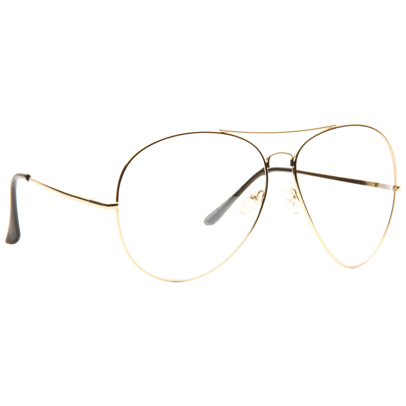 Kiln Oversized Lightly Tinted Metal Clear Aviator Glasses