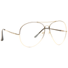 Kiln Oversized Lightly Tinted Metal Clear Aviator Glasses