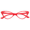 Mavis Rhinestone Solid Frame Cat Eye Clear Glasses