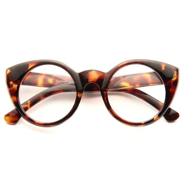 Mia 2 Oversized Round Clear Glasses