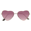 Paris Hilton Style Metal Frame Heart Gradient Celebrity Sunglasses