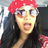 Cardi B Style Metal Frame Heart Gradient Celebrity Sunglasses