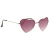 Paris Hilton Style Metal Frame Heart Gradient Celebrity Sunglasses