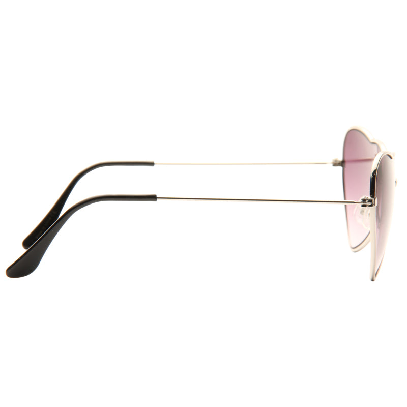 Paris Hilton Style Metal Frame Heart Gradient Celebrity Sunglasses