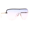 Reeves Oversized Rimless Split Tint Shield Aviator Sunglasses