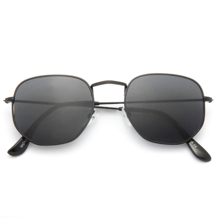 Hexagonal Designer Inspired Flat Lens Sunglasses