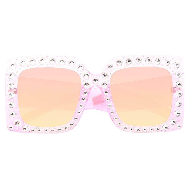 Blac Chyna Style Oversized Rhinestone Celebrity Sunglasses