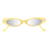 Abie Extreme Oval Silver Mirror 90s Cat Eye Sunglasses