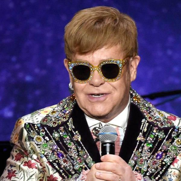 Elton John Style Flat Lens Celebrity Sunglasses