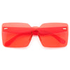 Baldwin Rimless Color Tint Square Shield Sunglasses