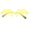 Jensen Rimless Heptagon Color Tint Gradient Aviator Sunglasses