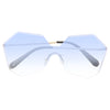 Jensen Rimless Heptagon Color Tint Gradient Aviator Sunglasses