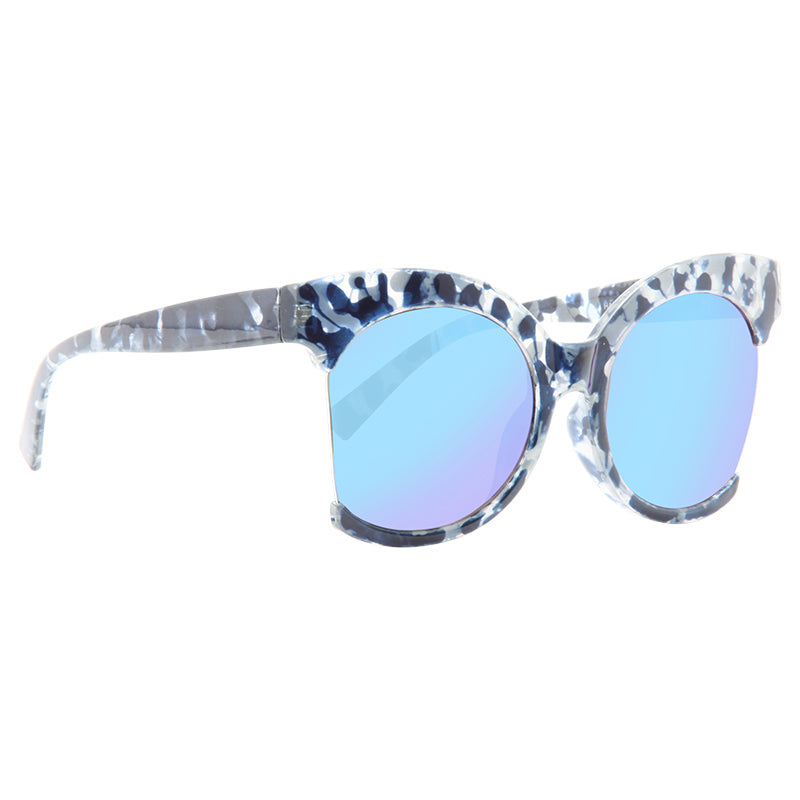 Selden Oversized Side Cut Frame Round Sunglasses