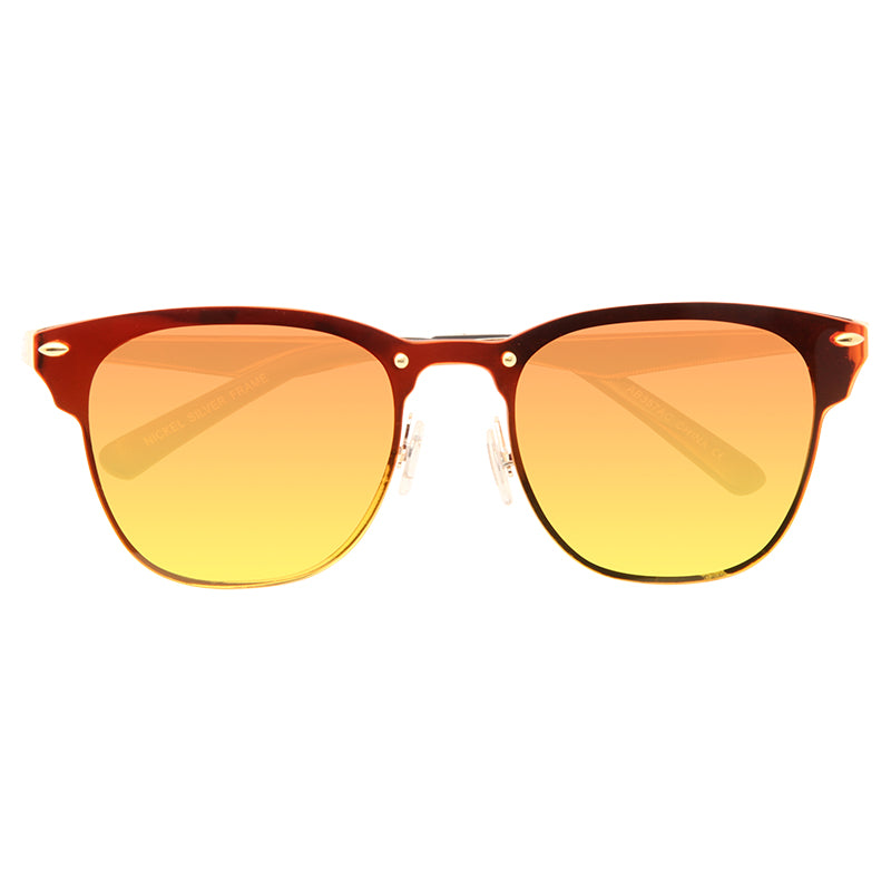 Blaze Designer Inspired Flat Lens Split Tint Horn Rimmed Sunglasses
