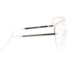 Reeves Oversized Rimless Shield Aviator Clear Glasses