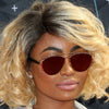 Blac Chyna Style Color Mirror Horn Rimmed Celebrity Sunglasses