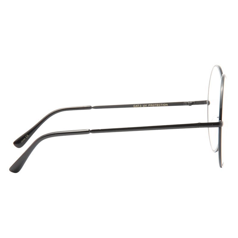 Lennon 6 Oversized Metal Round Clear Glasses