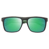 Montier Wood Grain Polarized Color Mirror Flat Top Sunglasses