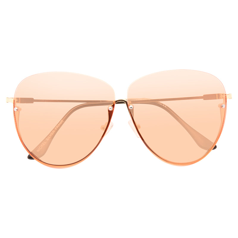 Hallett Semi-Rimless Color Tint Aviator Sunglasses