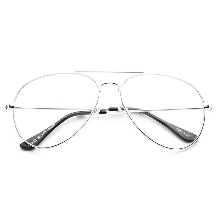 Classic 56mm Clear Aviator Glasses