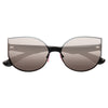 Callery Rimless Color Mirror Shield Cateye Sunglasses