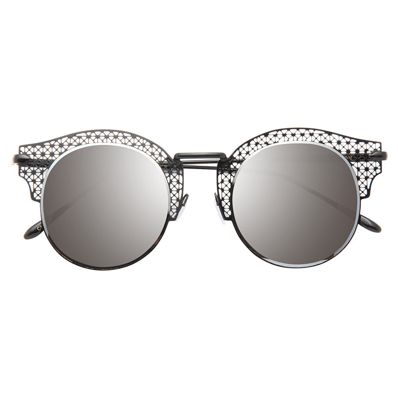 Chantilly Metal Cutout Horn Rimmed Sunglasses