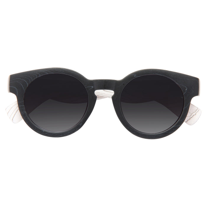 Solen Wood Grain Gradient Round Sunglasses