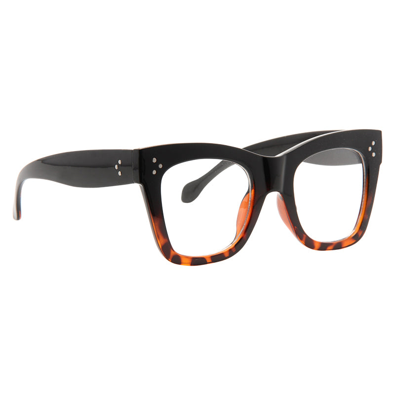 Tilda 2 Oversized Designer Inspired Horn Rimmed Clear Glasses