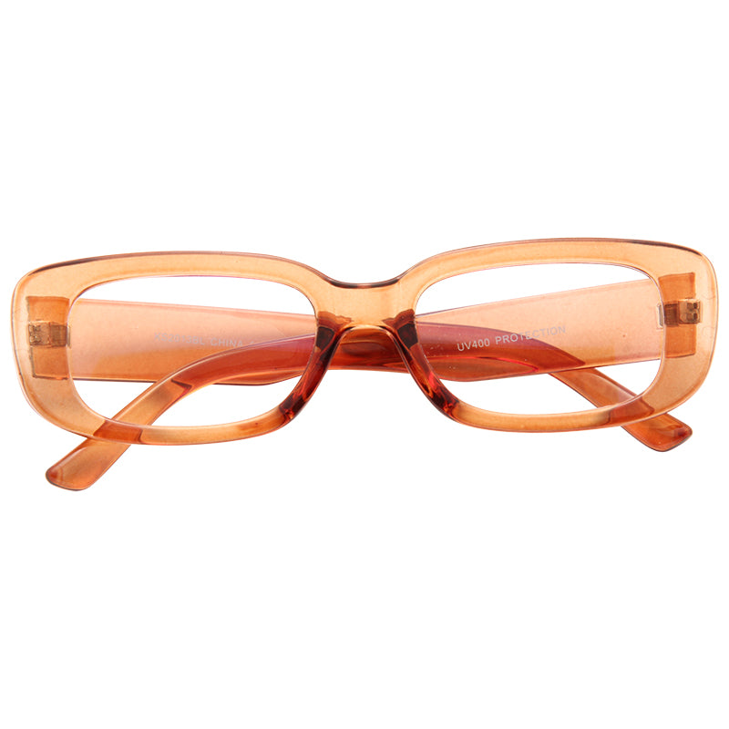 Socorro Skinny Squared Blue Light Blocking Clear Glasses