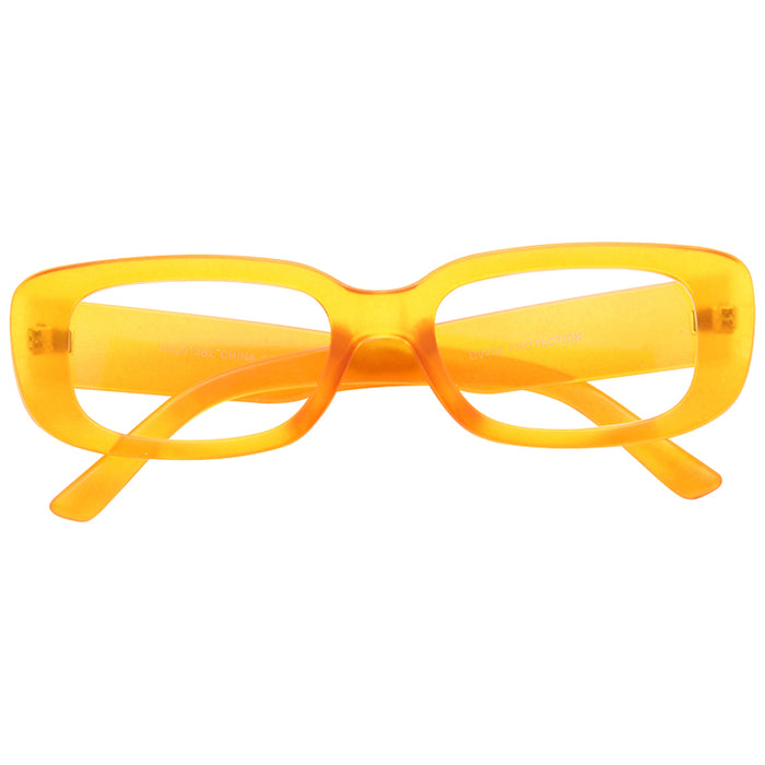 Socorro Skinny Squared Blue Light Blocking Clear Glasses