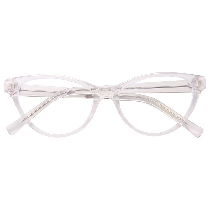 Olivia Solid Frame Clear Blue Light Blocking Cat Eye Glasses