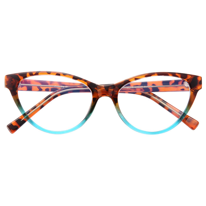 Olivia Solid Frame Clear Blue Light Blocking Cat Eye Glasses