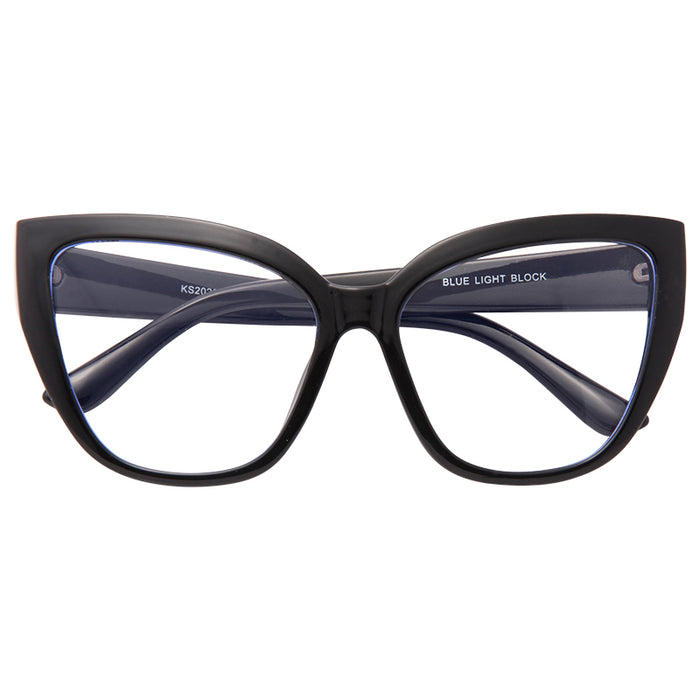 Baden Oversized Clear Blue Light Blocking Cat Eye Glasses