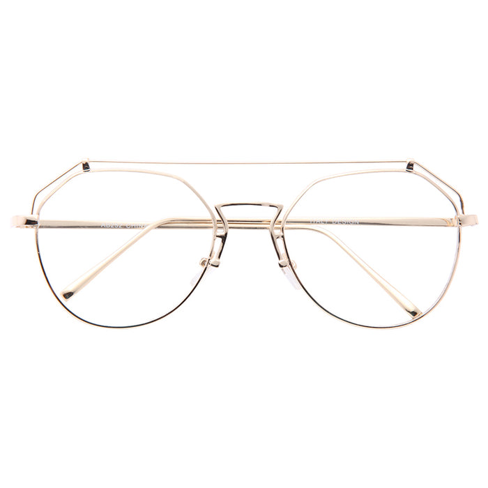 Dailey Flat Lens Clear Aviator Glasses